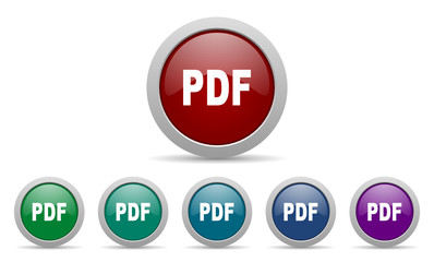 pdf vector icon set