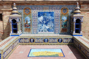 Banc Oveido Plaza de Espana à Séville