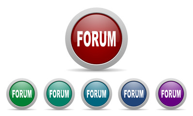 forum vector icon set