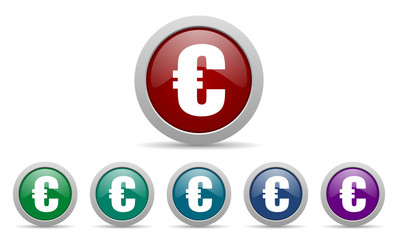 euro vector icon set