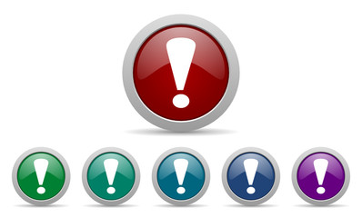 attention vector icon set