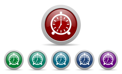 alarm vector icon set