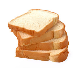 sliced bread isolated on white background