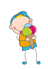 Bambino con gelato