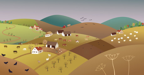 Late fall farmer landscape