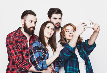 group of students taking selfie