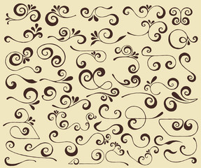 Vector swirls set