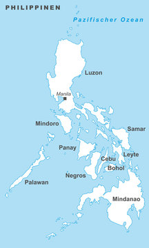 Philippinen in weiß (beschriftet)