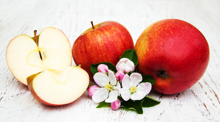 apples and apple tree blossoms