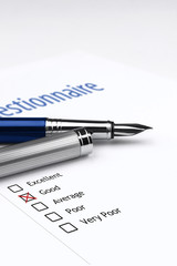 Evaluation questionnaire. Good checked.