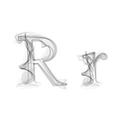 Black Smoke font. Letter R