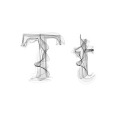 Black Smoke font. Letter T