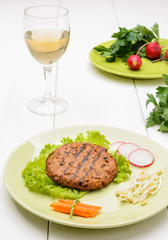 Hamburger di soja e verdure