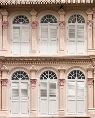 Detailed building façade, showing ornate workmanship