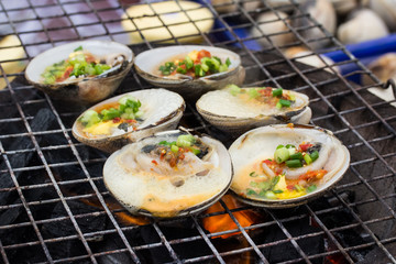 Oyster butter on the grill.