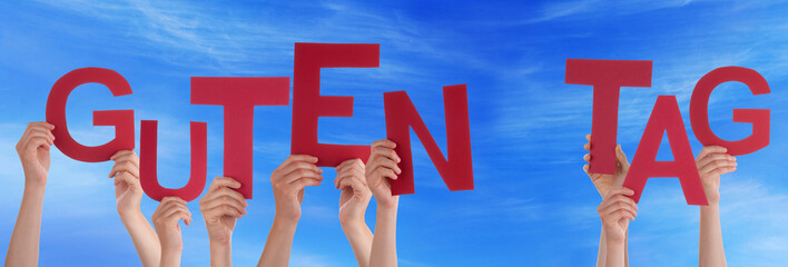 People German Word Guten Tag Means Good Day Sky