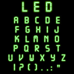 Led alphabet green