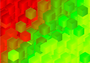 Fototapeta na wymiar Vector box square background green red