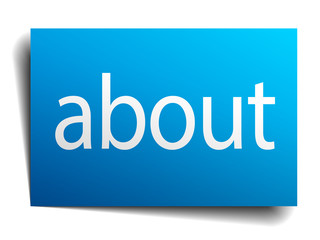 about blue square isolated paper sign on white