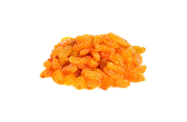 Heap of raisin on a white background
