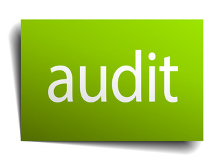audit green paper sign on white background