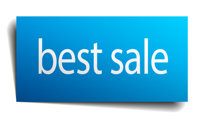best sale blue square isolated paper sign on white