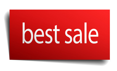 best sale red paper sign isolated on white