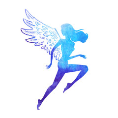 Watercolor runner angel