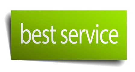 best service green paper sign on white background