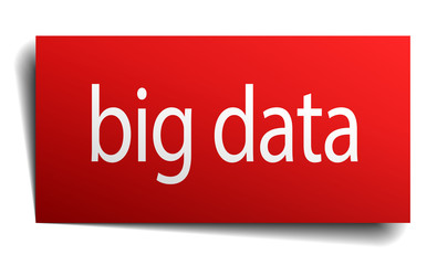 big data red paper sign isolated on white