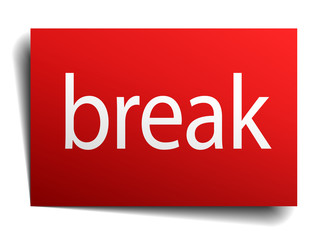 break red paper sign isolated on white