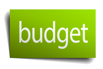 budget green paper sign on white background