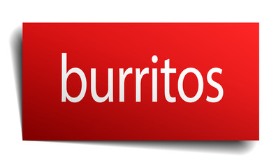 burritos red paper sign isolated on white