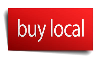 buy local red paper sign isolated on white
