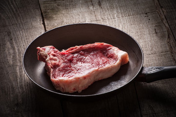 Piece of meat in pan