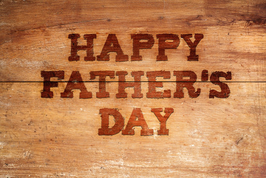 Fathers Day Composition. Studio Shot On Wooden Desk Background.