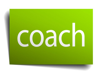 coach green paper sign on white background