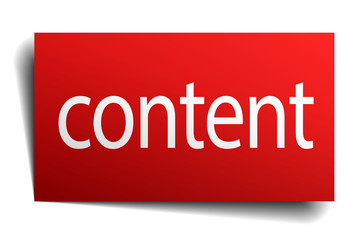 content red paper sign isolated on white