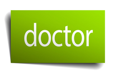 doctor green paper sign on white background
