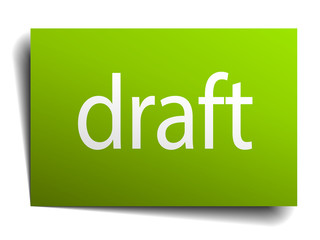draft green paper sign isolated on white