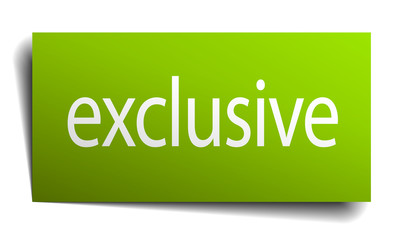 exclusive green paper sign isolated on white
