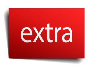 extra red square isolated paper sign on white