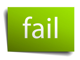 fail green paper sign isolated on white