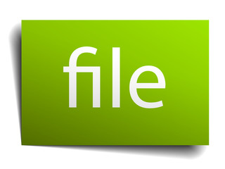 file green paper sign isolated on white