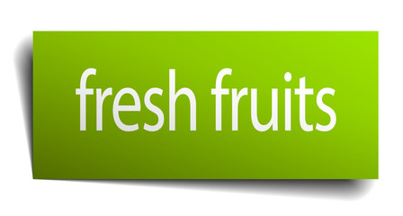 fresh fruits green paper sign isolated on white