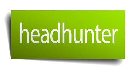 headhunter green paper sign isolated on white