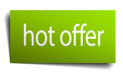 Fototapeta premium hot offer green paper sign isolated on white