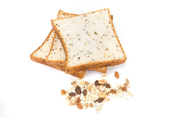 cereal and black sesame bread with whole grain cereal flakes 
