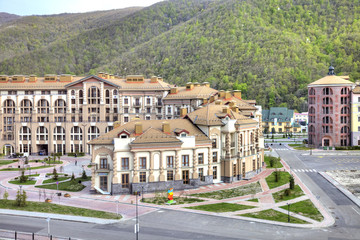 Fototapeta premium Sochi. The urban-type settlement of Krasnaya Polyana