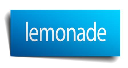 lemonade blue paper sign on white background